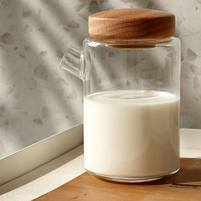 White Oka Glass Milk Pitcher - HGHOM